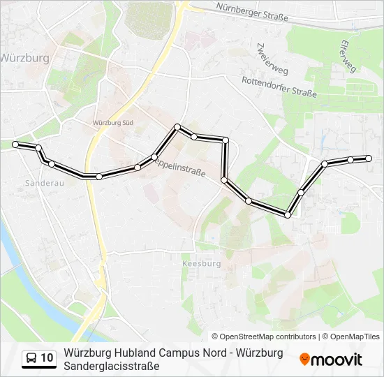 Автобус 10: карта маршрута