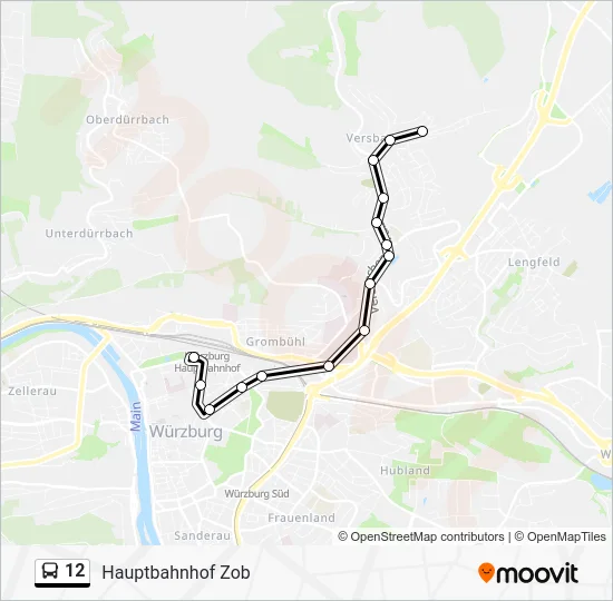 Автобус 12: карта маршрута