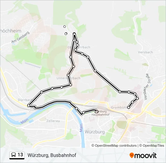 13 Bus Line Map