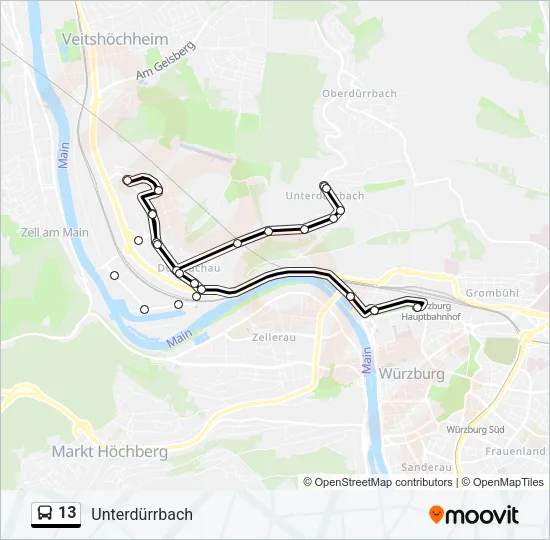 13 Bus Line Map