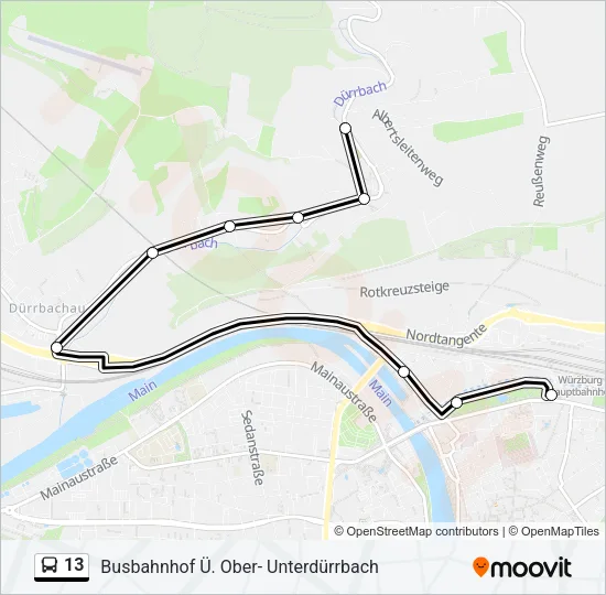 13 Bus Line Map