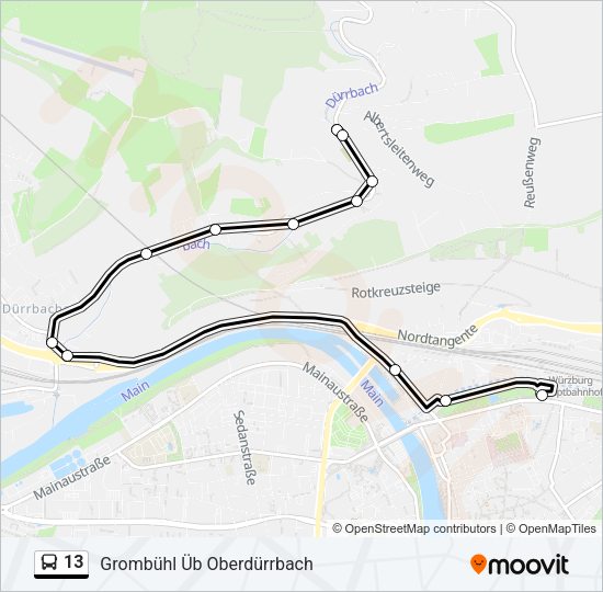 Buslinie 13 Karte
