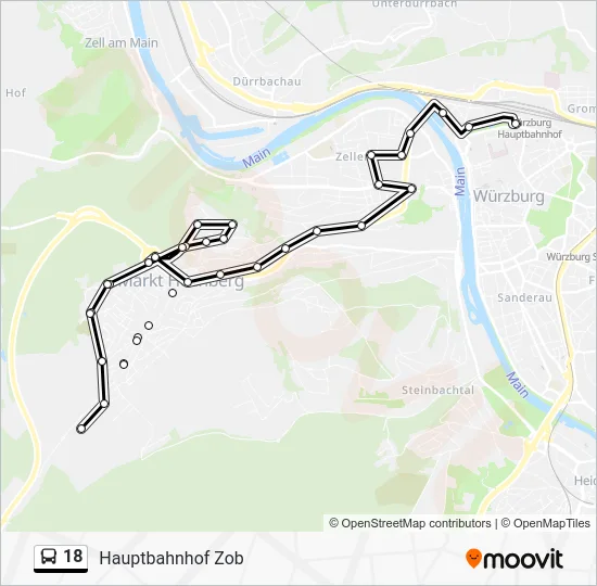 Автобус 18: карта маршрута