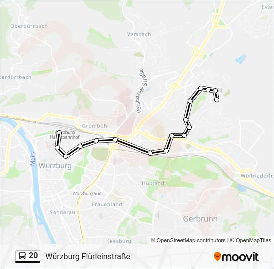 Автобус 20: карта маршрута