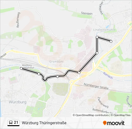 Автобус 21: карта маршрута