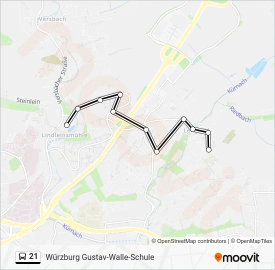 Автобус 21: карта маршрута