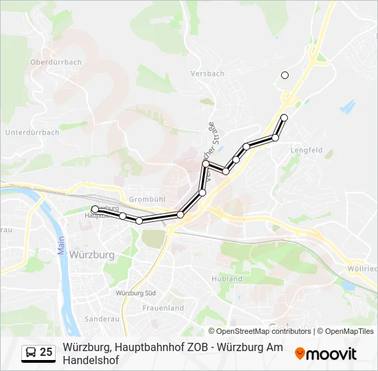 Автобус 25: карта маршрута