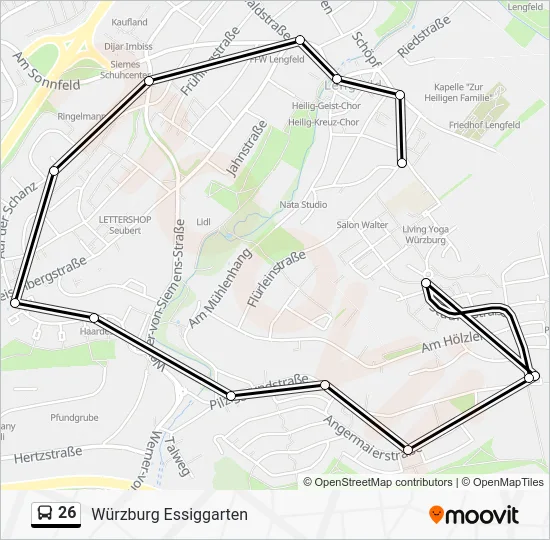 Автобус 26: карта маршрута