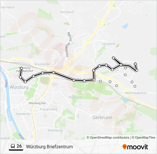 Автобус 26: карта маршрута