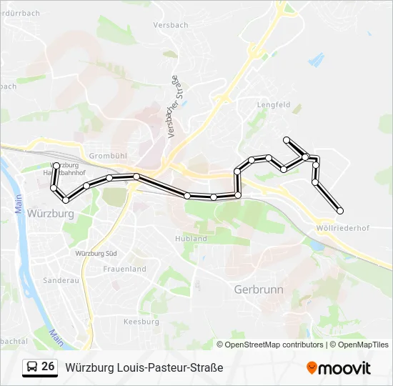 Автобус 26: карта маршрута