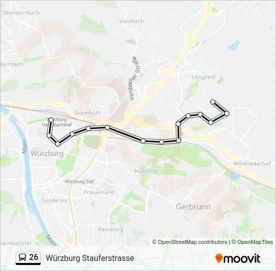 Автобус 26: карта маршрута