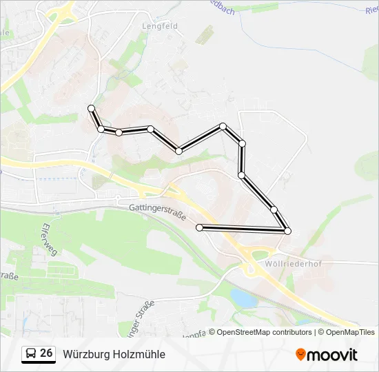 Автобус 26: карта маршрута