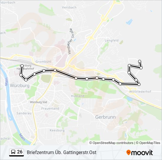 Buslinie 26 Karte