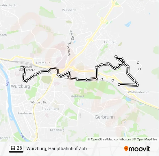 Автобус 26: карта маршрута