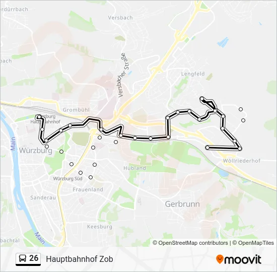 Автобус 26: карта маршрута