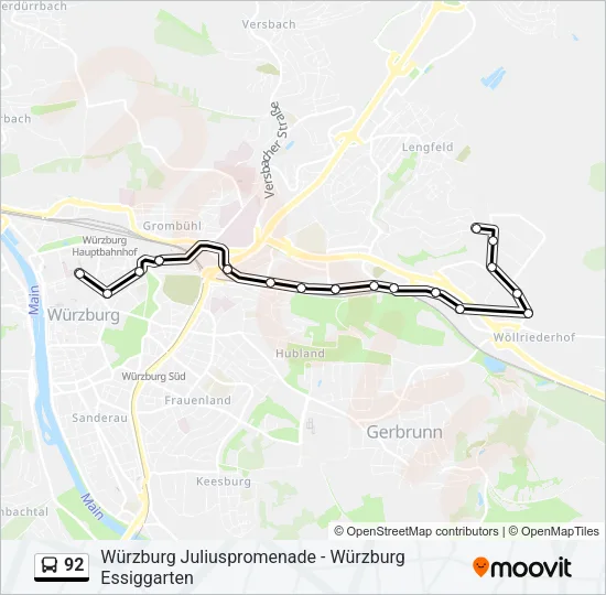 92 Bus Line Map