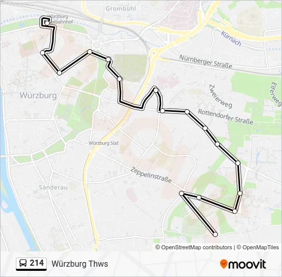 Автобус 214: карта маршрута