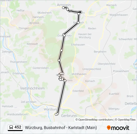 452 Bus Line Map