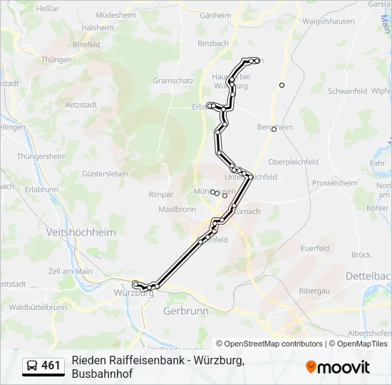 461 Bus Line Map