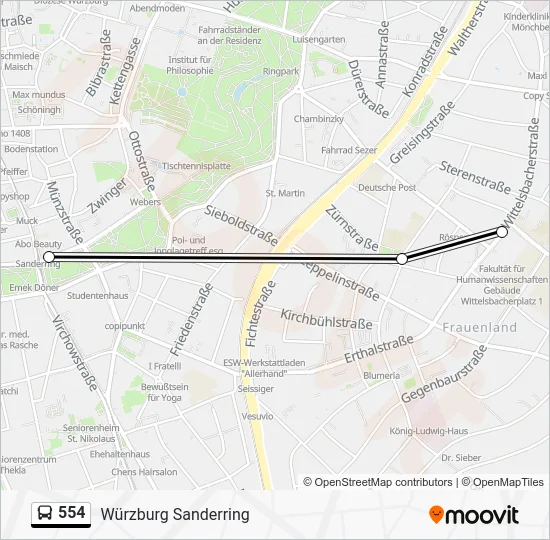 Автобус 554: карта маршрута