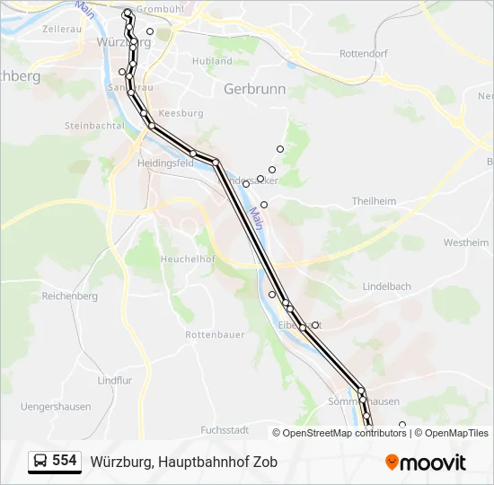 Автобус 554: карта маршрута