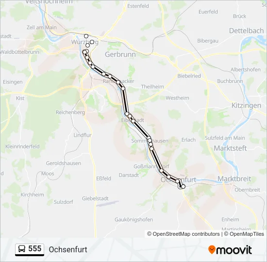 555 Bus Line Map