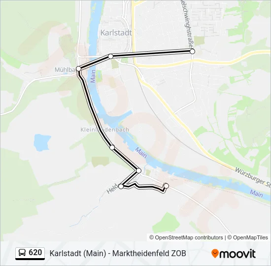 Автобус 620: карта маршрута