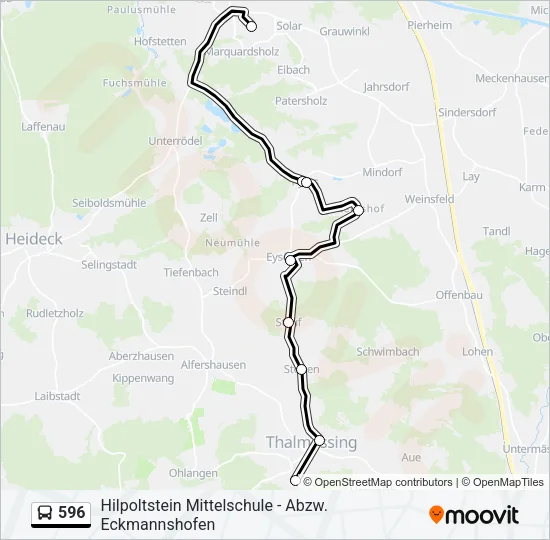 596 Bus Line Map