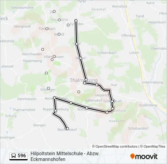 596 Bus Line Map