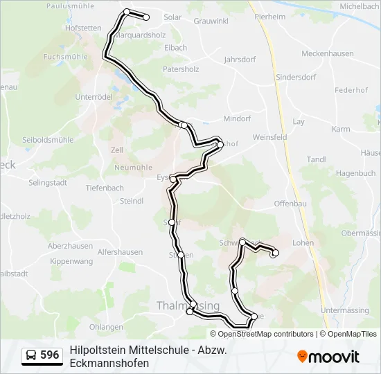 596 Bus Line Map