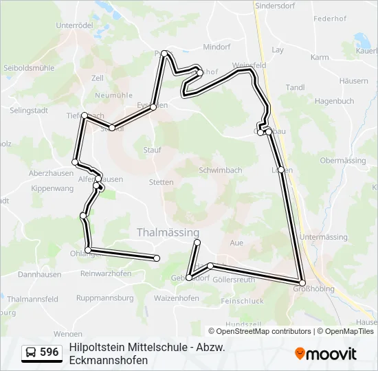 596 Bus Line Map