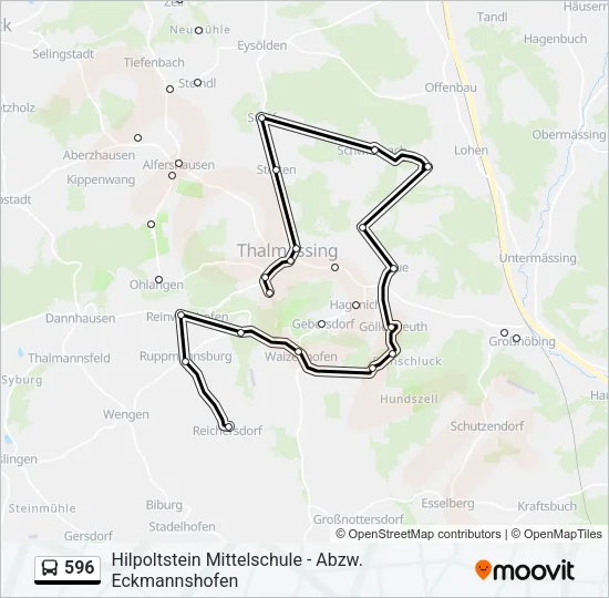 596 Bus Line Map