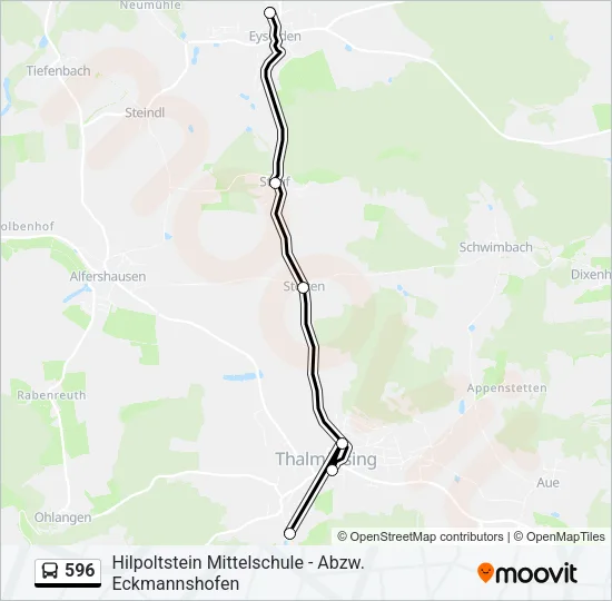 596 Bus Line Map