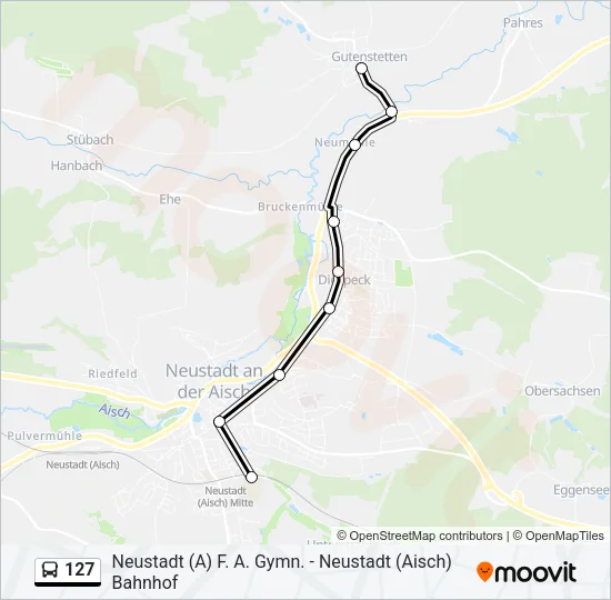 127 Bus Line Map