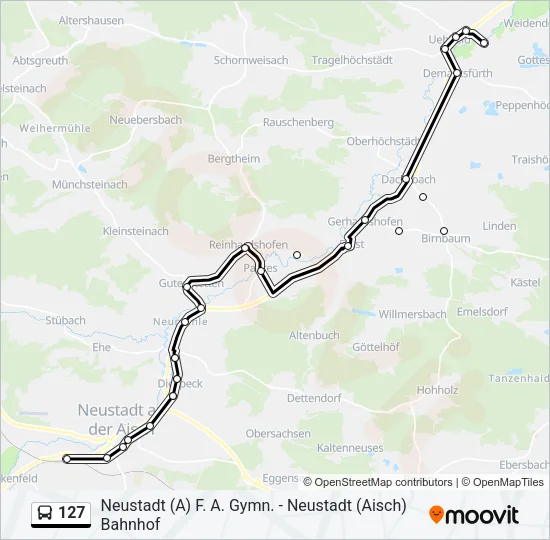127 Bus Line Map