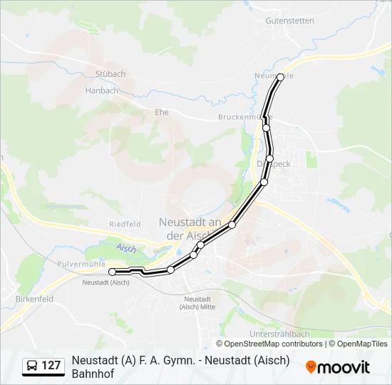127 Bus Line Map