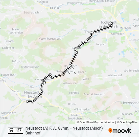 127 Bus Line Map