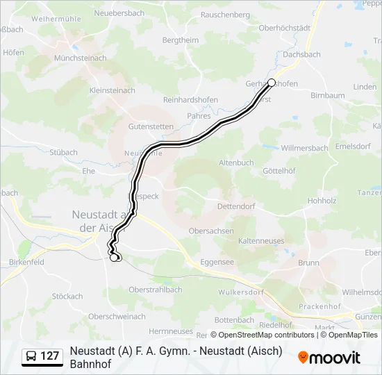 127 Bus Line Map