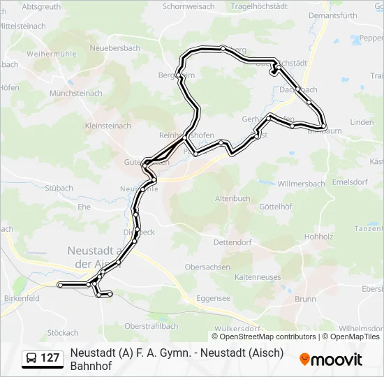 Автобус 127: карта маршрута