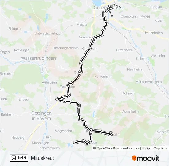 Автобус 649: карта маршрута