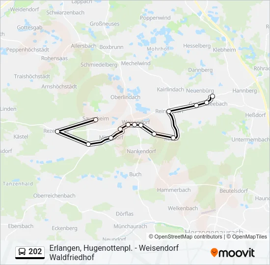 Автобус 202: карта маршрута