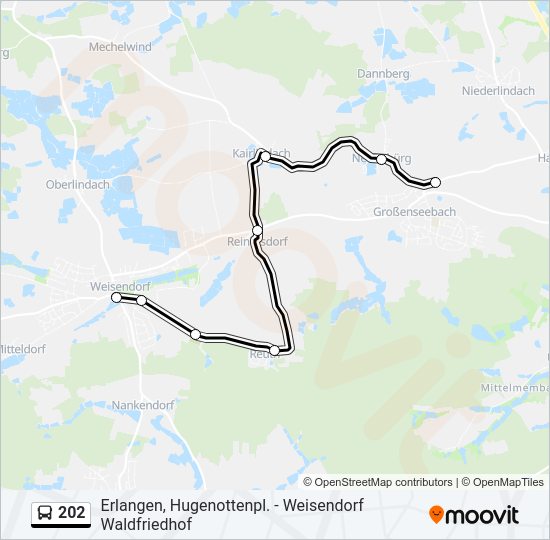 Buslinie 202 Karte