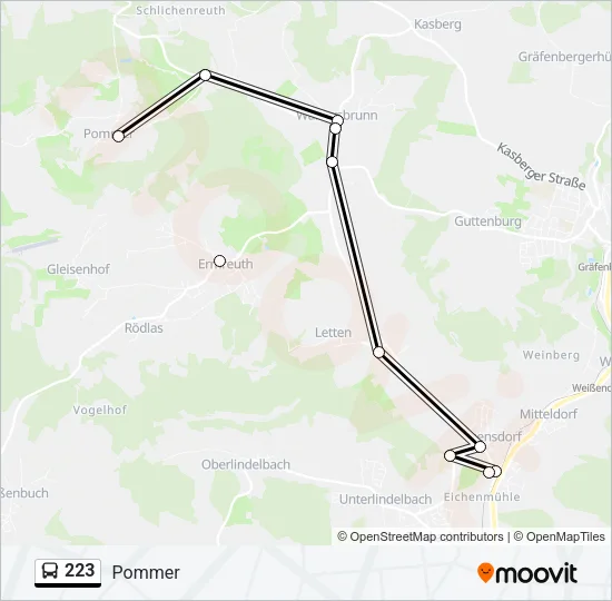 223 Bus Line Map