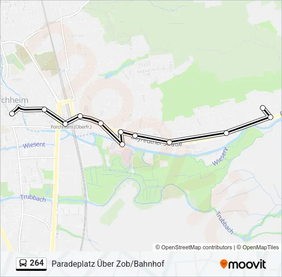 Автобус 264: карта маршрута