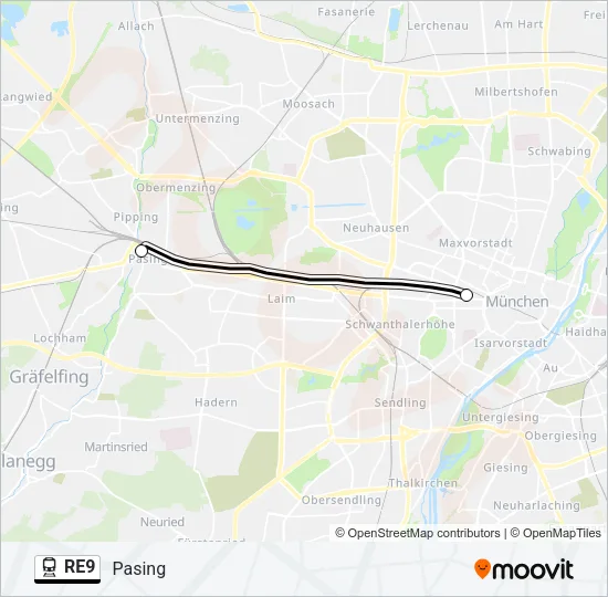 RE9 Train Line Map
