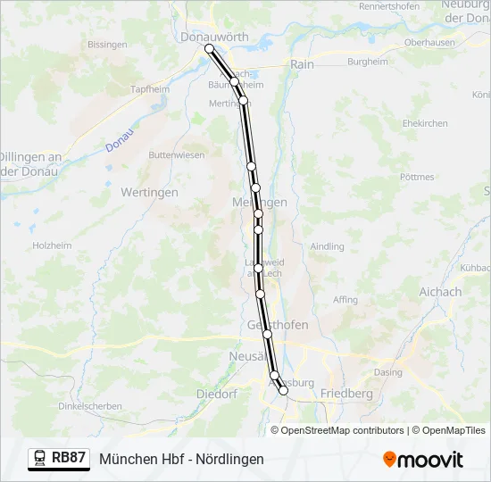 RB87 Train Line Map