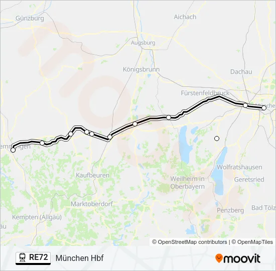 RE72 Train Line Map