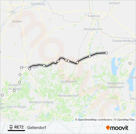 RE72 Train Line Map