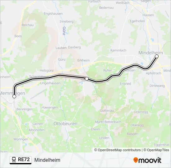 RE72 Train Line Map