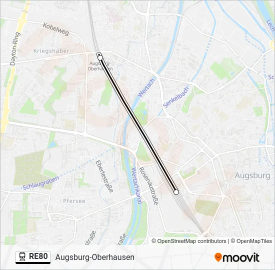 Поезд RE80: карта маршрута